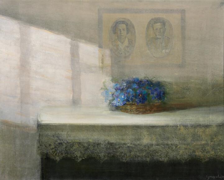 Painting titled "Memory" by Vasil Sumarau, Original Artwork, Tempera