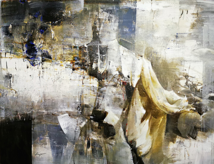 Painting titled "Premonition of real…" by Vasil Vasilev (Vaso), Original Artwork, Acrylic Mounted on Wood Stretcher frame