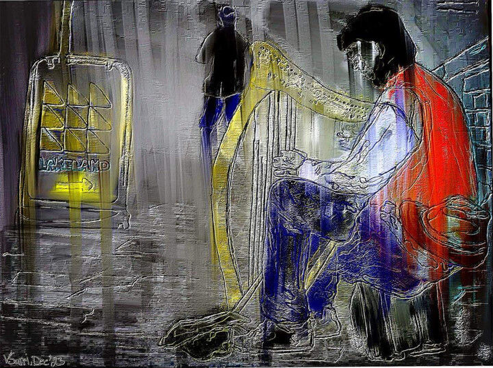 「The Musician」というタイトルのデジタルアーツ Vasileia Sarriによって, オリジナルのアートワーク, デジタル絵画