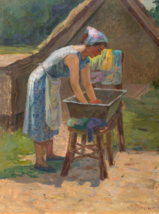 Pintura intitulada "Summer" por Vasiliy Strigin, Obras de arte originais, Óleo