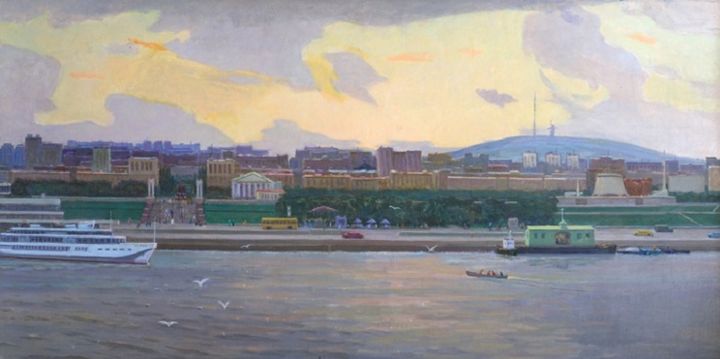Pintura intitulada "Volgograd. View fro…" por Vasiliy Strigin, Obras de arte originais, Óleo