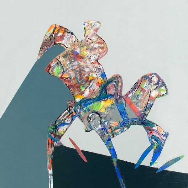 Painting titled "riding" by Vasil Stoyev, Original Artwork