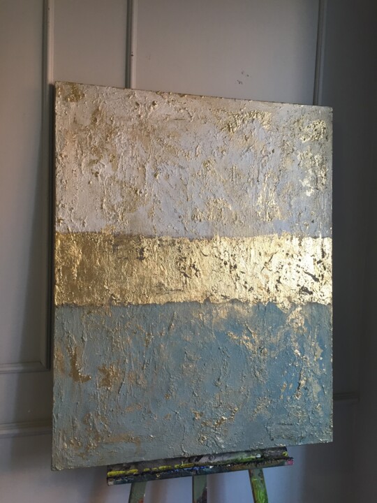 Картина под названием "абстракция золото" - Vasily Kizinek, Подлинное произведение искусства, Акрил