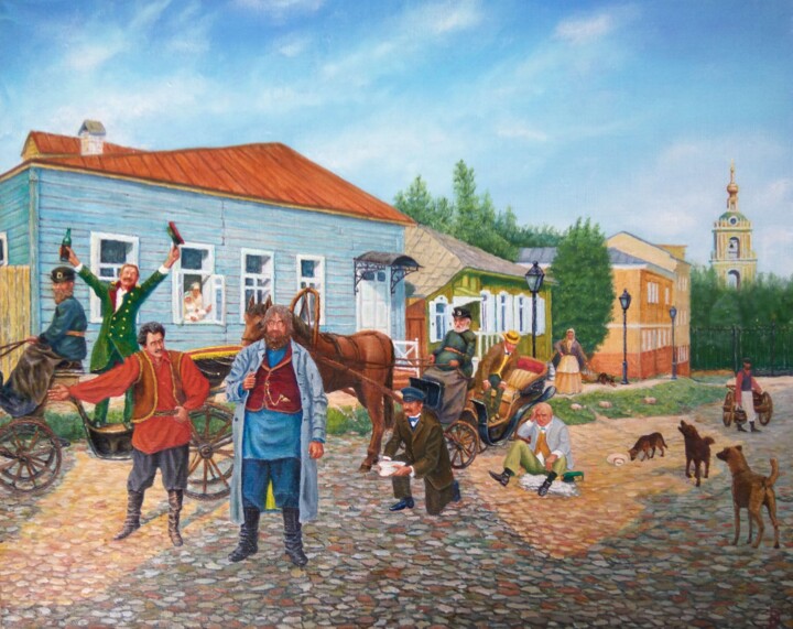 Painting titled "К цыганам / To the…" by Vasily Nikolaevich Zhdanov, Original Artwork, Oil
