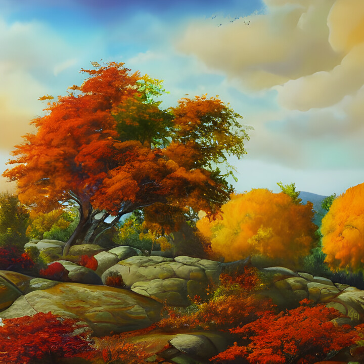 Digital Arts titled "The glory of autumn" by Vasko Delev, Original Artwork, 2D Digital Work