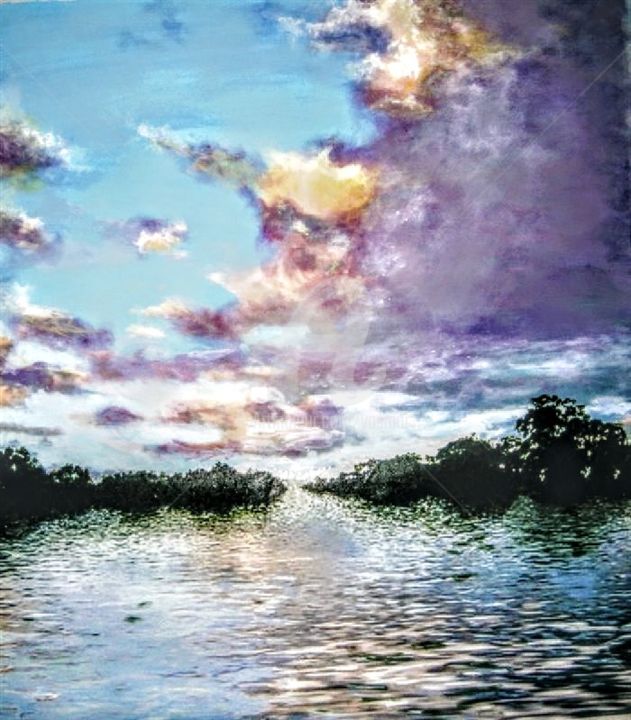Peinture intitulée "Mauve Sonata" par Marie-Line Vasseur, Œuvre d'art originale, Acrylique