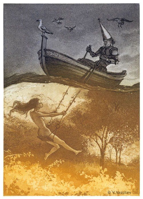 Incisioni, stampe intitolato "Synchrony" da Vesselin Vassilev, Opera d'arte originale, Acquaforte