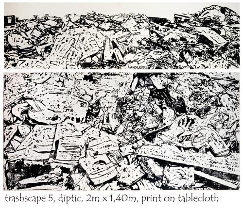 Peinture intitulée "trashscape 5, dipti…" par Vassilis Economidis, Œuvre d'art originale