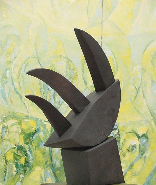 Sculpture titled "black orchid" by Vasyl, Original Artwork, Wood