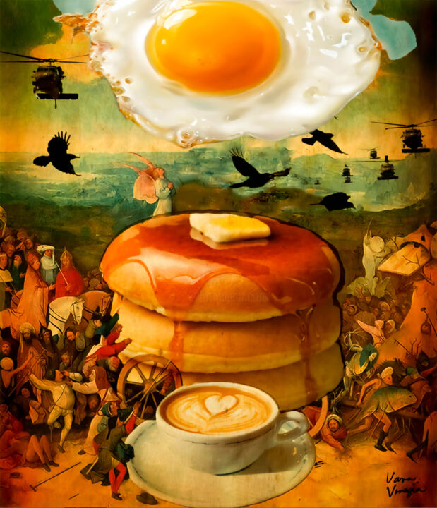 Digitale Kunst mit dem Titel "Keep the sunny side…" von Vava Venezia, Original-Kunstwerk, Fotomontage Auf Aluminium montiert