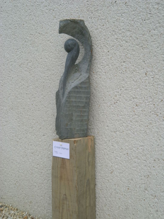 Sculpture titled "Crosse Végétale" by Power, Original Artwork, Stone