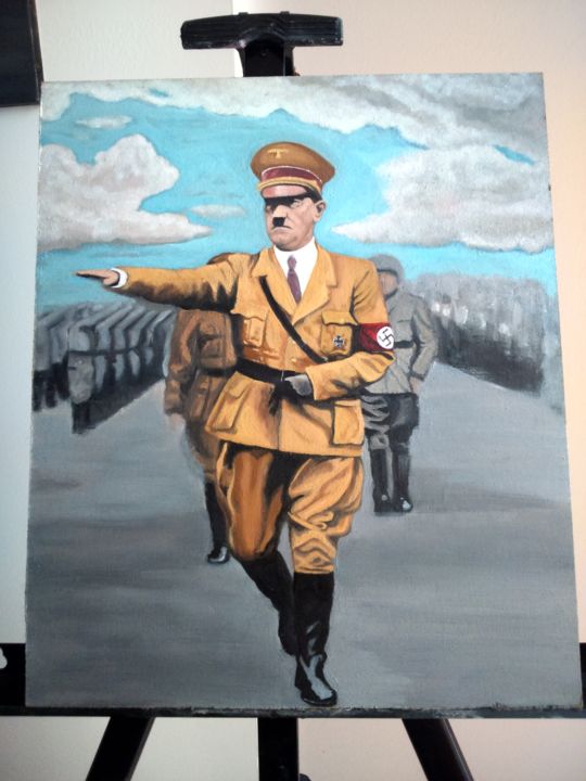 Pintura titulada "Adolf Hitler" por Florence Vazquez, Obra de arte original, Oleo