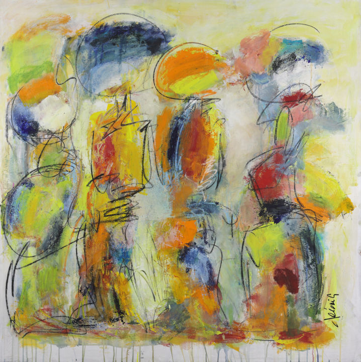 Painting titled "Omniprésence" by Véronique Besançon, Original Art, Acrylic