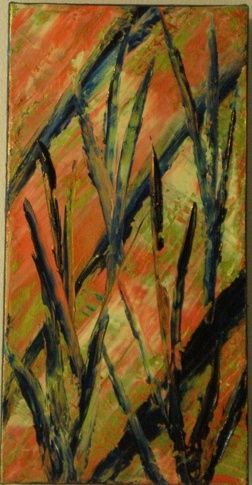Pintura intitulada "iridescent grass" por Vcasey, Obras de arte originais