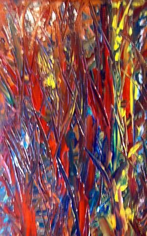 Painting titled "redbranches" by Vcasey, Original Artwork