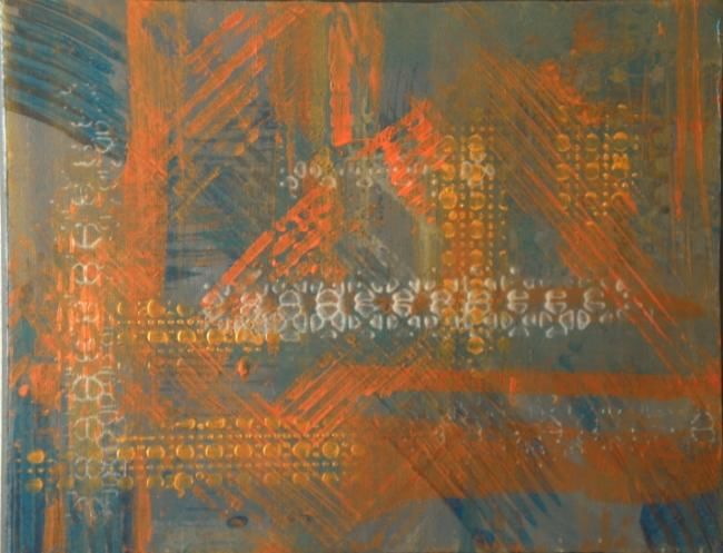 Todo lo que brilla (no es oro) - Painting, 11x14 in ©2009 by vCasey -
abstract acrylic on canvas vcasey