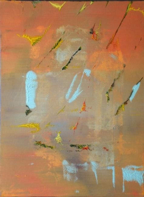 shadow of a man - Painting, 9x12 in ©2009 by vCasey -
vcasey.com acrylic abstract painting on canvas vcasey artmajeur