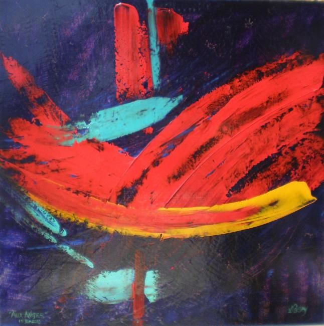 Картина под названием "Aux Anges (in PROJE…" - Vcasey, Подлинное произведение искусства, Масло