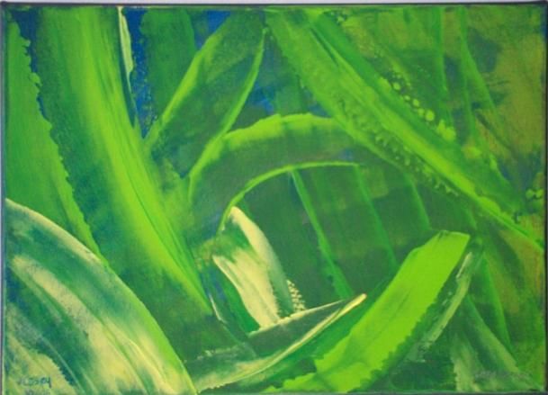 Painting titled "green dream" by Vcasey, Original Artwork