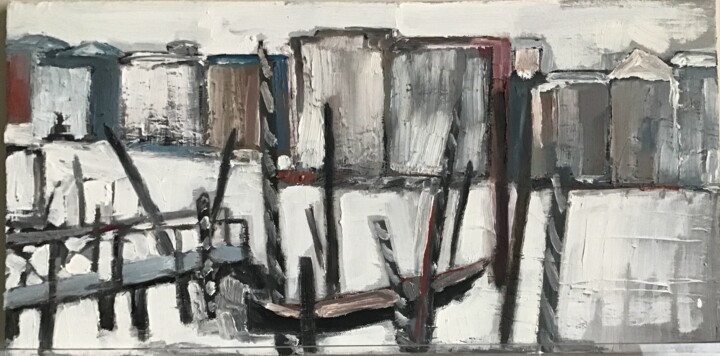 Malerei mit dem Titel "Venise" von Valerie Sandrin, Original-Kunstwerk, Öl