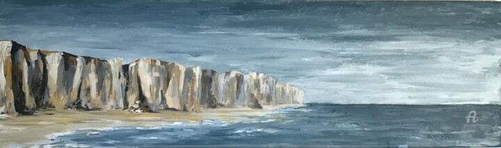 Painting titled "Falaises" by Valerie Sandrin, Original Artwork, Oil