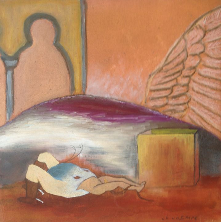 Peinture intitulée "l'enfer" par Chris Vdimpe, Œuvre d'art originale