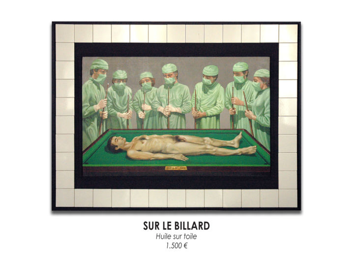 Картина под названием "sur-le-billard.jpg" - Vandel, Подлинное произведение искусства, Масло
