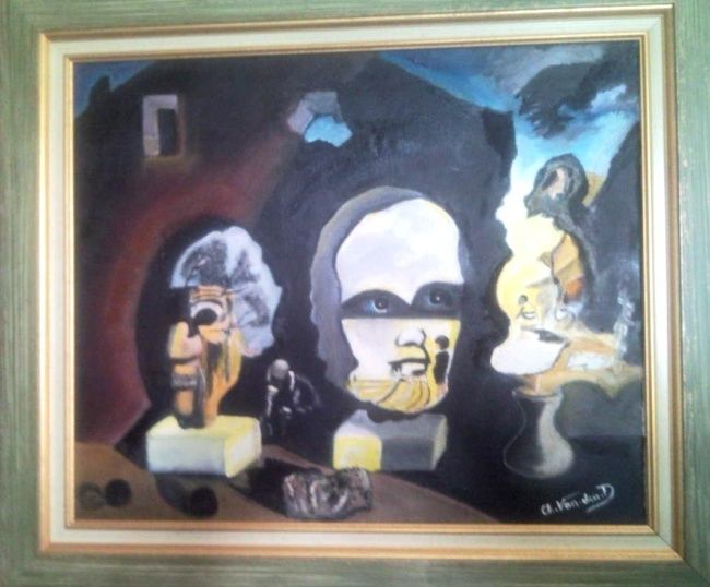 Peinture intitulée "copie de dali" par Charles Van-Den-Torren, Œuvre d'art originale,