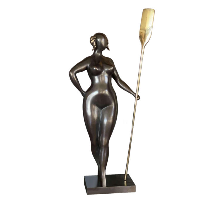 Escultura titulada ""Rowing" Contempora…" por Veaceslav Jiglitski, Obra de arte original, Bronce