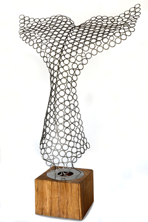 Sculpture intitulée "Moby" par Veca, Œuvre d'art originale, Métaux