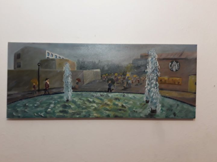 Pintura titulada "La gran via" por Marco Coto, Obra de arte original, Oleo
