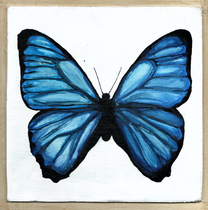 「399. Butterfly」というタイトルの絵画 Veera Zukovaによって, オリジナルのアートワーク, アクリル ウッドパネルにマウント