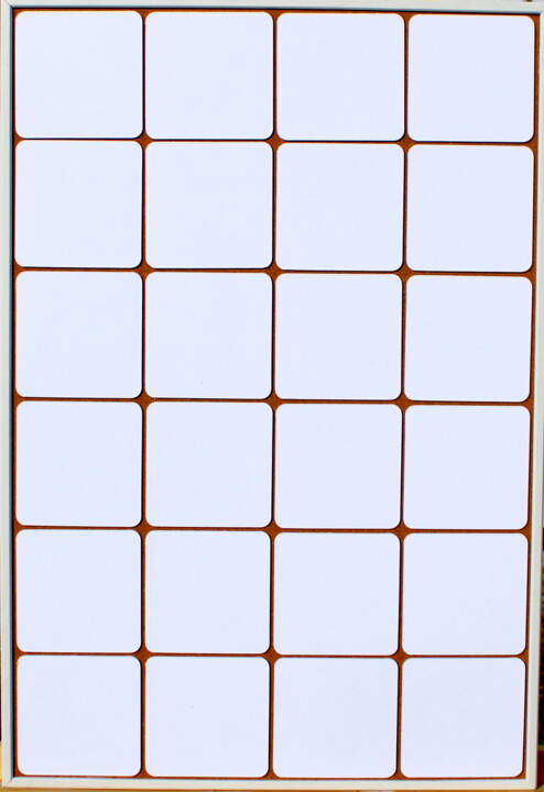Collages intitulée "522. White squares" par Veera Zukova, Œuvre d'art originale, Collages Monté sur Autre panneau rigide