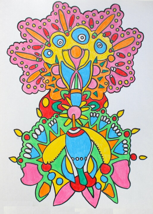 Zeichnungen mit dem Titel "552.Abstract colorf…" von Veera Zukova, Original-Kunstwerk, Bleistift