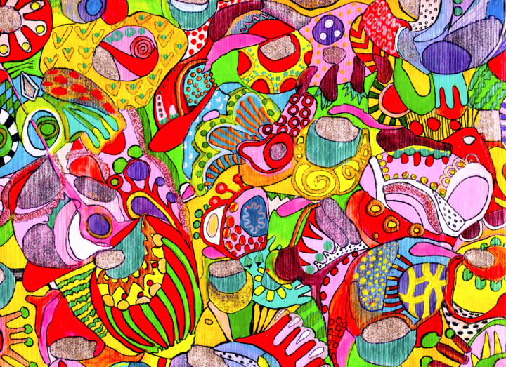 Peinture intitulée "612. Colorful Abstr…" par Veera Zukova, Œuvre d'art originale, Acrylique