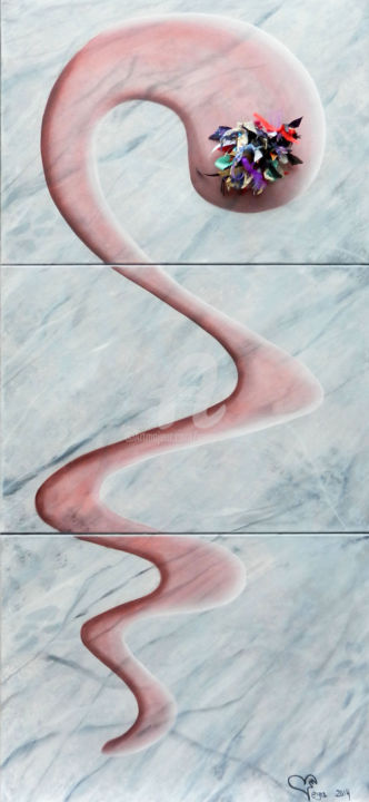 Malerei mit dem Titel "Vague à l'âme" von Véga Vénusie, Original-Kunstwerk, Acryl