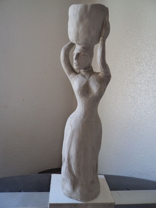 Sculpture titled "Femme Africaine" by Vegetokine, Original Artwork, Ceramics