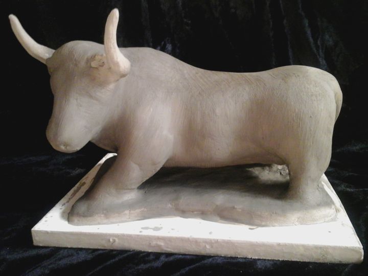 Sculpture intitulée "Toro d'Espagne" par Vegeto, Œuvre d'art originale, Céramique