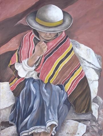 Painting titled "Time for Rest" by Claudia Velasco, Original Art,