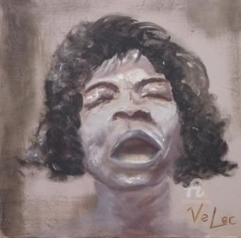 Painting titled "chanteuse" by Velec, Original Artwork