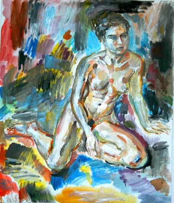 Картина под названием "Young  girl" - Velemir Pankratov, Подлинное произведение искусства, Масло Установлен на Деревянная ра…