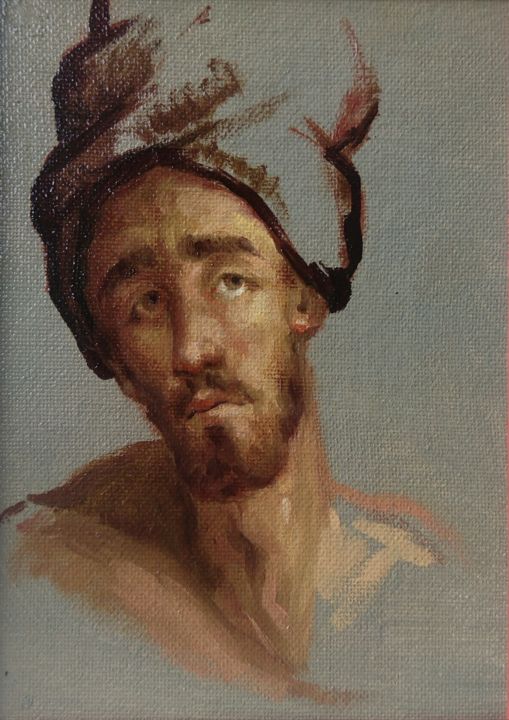 Pittura intitolato "Head Study" da Aleksandar Velichkovski, Opera d'arte originale, Olio