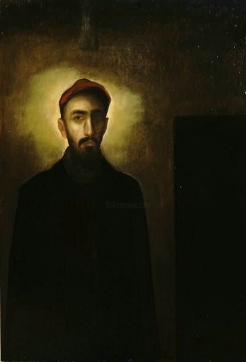 Painting titled "selfPortait" by Aleksandar Velichkovski, Original Artwork, Oil