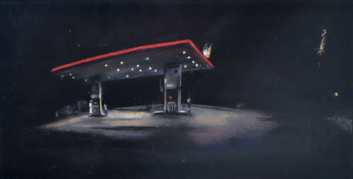 Σχέδιο με τίτλο "Night Road" από Vella, Αυθεντικά έργα τέχνης, Κιμωλία