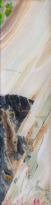 Painting titled "voringsfossen-paint…" by Vello Laanemaa, Original Art, Watercolor