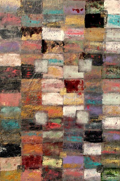 Peinture intitulée "pixels-001" par Natacha, Œuvre d'art originale,