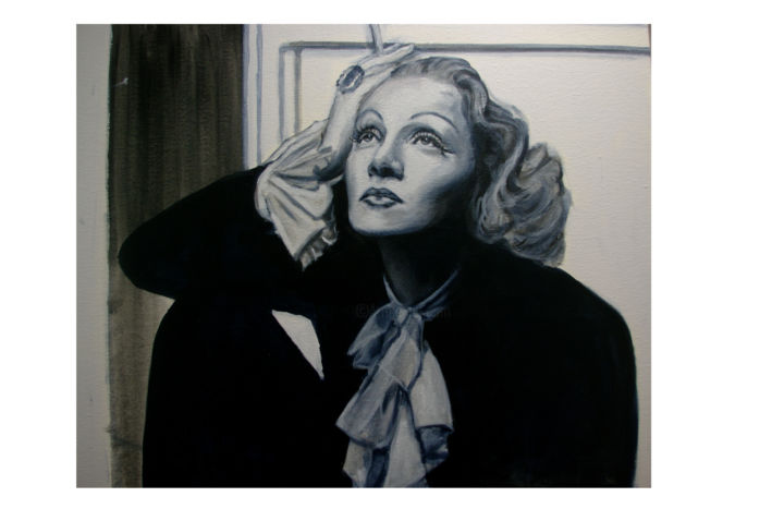 Schilderij getiteld "Marlene Dietrich 3" door Velvet Blue, Origineel Kunstwerk