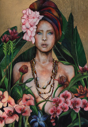 Painting titled "Eden" by Marianna Venczak, Original Artwork, Oil