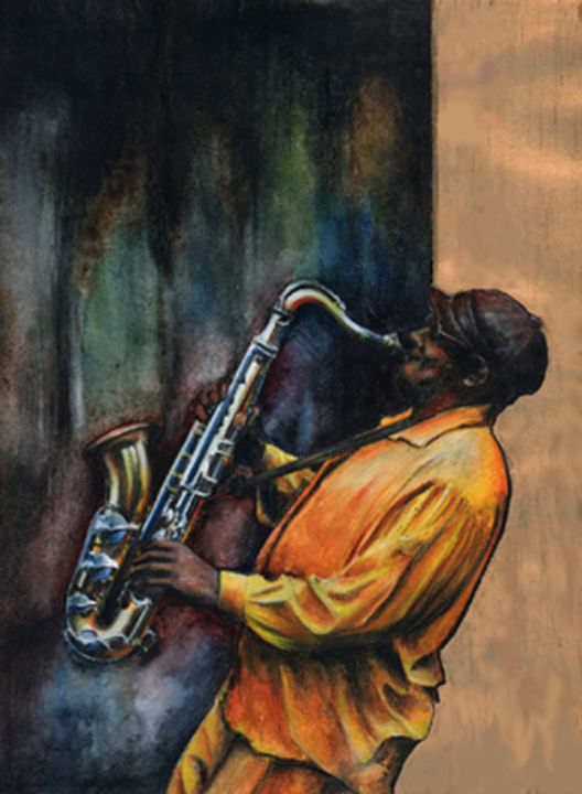 Painting titled "Jazz" by Marianna Venczak, Original Artwork, Oil