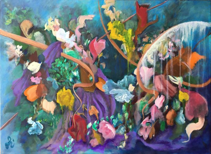 Malerei mit dem Titel "Résilience" von Vénie, Original-Kunstwerk, Acryl